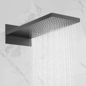 Système <span class=keywords><strong>de</strong></span> douche HONGDEC gris mat avec robinet mélangeur anti-fuite, pommeau <span class=keywords><strong>de</strong></span> douche effet pluie et douchette à main pour usage domestique ou commercial - Product Image 3