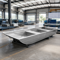 Nouveau bateau à fond plat en aluminium de 16 pieds, coque renforcée de 2,5 mm, pont antidérapant pour 6 personnes, faible profondeur, pêche en rivière ou en marais