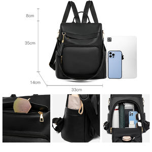 Grosir Pabrik ransel kulit PU kepadatan tinggi tahan air anti-maling ransel kapasitas besar untuk wanita tas mahasiswa - Product Image 2