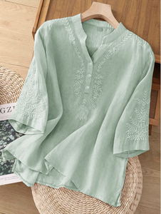 Camicette Estive Eleganti di Qualità per Donne, Maniche Corte, Ricamate, Casual e alla Moda - Product Image 2