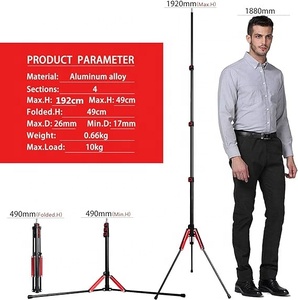 Fosoto Nhiếp Ảnh 75 "Ánh Sáng Đứng Siêu Trọng Lượng Nhẹ Hợp Kim Nhôm <span class=keywords><strong>Tripod</strong></span> Ánh Sáng Đứng Xếp Chân Cho Đèn Vòng - Product Image 3