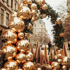 विशाल 60 सेमी-300 सेमी सिल्वर मिरर बॉल आभूषण इंflatable pvc धातु आर्क तम्बू गुब्बारे बर्फ दुनिया - Product Image 3