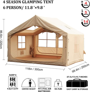 Tentes gonflables pour le <span class=keywords><strong>camping</strong></span>, tente gonflable de luxe pour 6 à 8 personnes avec port AC, tente gonflable portable facile à installer - Product Image 2