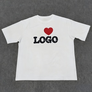 T-shirt style hip-hop en molleton français 100 % coton, coupe ample, avec logo imprimé en relief, manches courtes, en stock, livraison directe - Product Image 4
