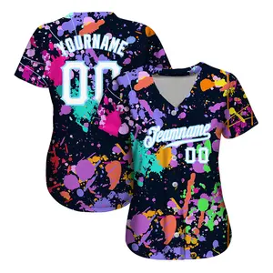 Maglia da Baseball della squadra femminile unica a strisce con Design personalizzato a sublimazione