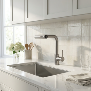 Grifos de cocina negros Gris Extraíble Rotación Cascada Rociador de corriente Cabezal Mezclador de fregadero Grifo de agua de níquel cepillado - Product Image 3