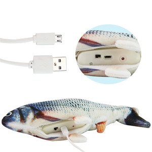 ของเล่นปลาเต้นไฟฟ้าแบบจำลองขนนุ่ม ชาร์จผ่าน <span class=keywords><strong>USB</strong></span> สำหรับแมว - Product Image 3