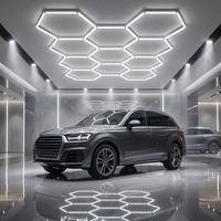 Plafonnier LED hexagonal portable, étanche, blanc froid, pour atelier, garage, salon de coiffure, avec garantie de 2 ans