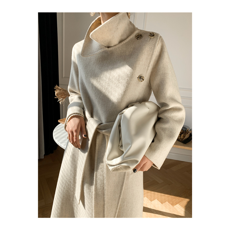 Модная женская ветровка kikoy, верхняя одежда, теплое шерстяное тонкое длинное зимнее женское монгольское кашемировое пальто