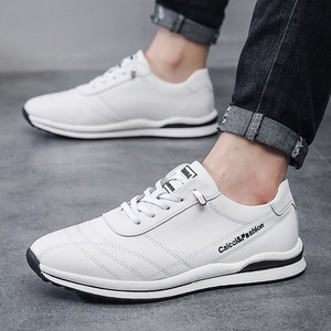Zapatillas Deportivas de Piel Blancas para Hombre Caicci&Position, con Punta Redonda y Cordones, para Todas las Temporadas, Estilo Casual - Product Image 3