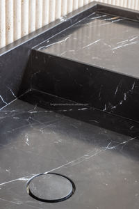 Nero Margiua อ่างล้างจานหินอ่อนสีดำแบบทันสมัยอ่างล้างมือในห้องน้ำโต๊ะเครื่องแป้งในห้องน้ำพร้อมอ่างล้างหน้า - Product Image 4