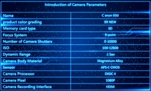 Fotocamera DSLR <span class=keywords><strong>Canon</strong></span> 60D usata con obiettivo 18-55mm, trasferimento foto Wi-Fi, video HD 1080p, fotocamera digitale 18MP, include obiettivo 18-55mm - Product Image 6