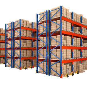 Estantería de Almacenamiento de Palets Plegable de Acero Laminado en Frío de Alta Resistencia, Multinivel, con Recubrimiento en Polvo Naranja y Azul - Product Image 4