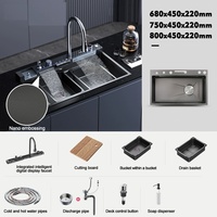 Évier de cuisine à cuve unique le plus vendu, type moderne, en acier inoxydable 304, avec plateau, évier de cuisine intelligent