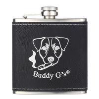 Thép Không Gỉ Laserable Tùy Chỉnh Thăng Hoa Khắc Da 6Oz Rượu Mini Trống Hip Flask Mộc Mạc Với Bộ Hộp Quà Tặng