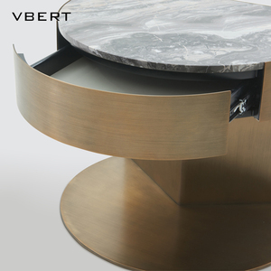 WBERT Italian Designer Leather Art Locker Modern Simple Bedroom <strong>Circular</strong> <strong>Bedside</strong> Cabinet Nightstands Luxury <strong>Bedside</strong> <strong>Table</strong> - Product Image 6