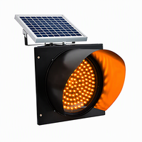 Feu de signalisation routière à LED clignotant jaune solaire de 300 mm
