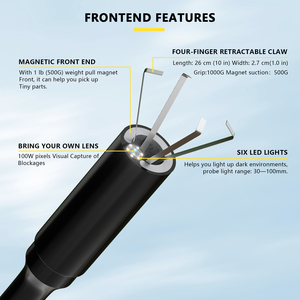 กล้องเอนโดสโคปขนาดเล็กพร้อมไฟ LED สำหรับขุดลอกท่อระบายน้ำเซ็นเซอร์ CMOS - Product Image 5