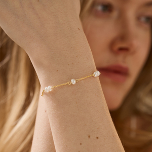 Dainty bracciale con perle in acciaio inossidabile placcato oro 18 carati Femme Ladies <span class=keywords><strong>damigella</strong></span> d'onore braccialetti con perline da sposa da donna - Product Image 3
