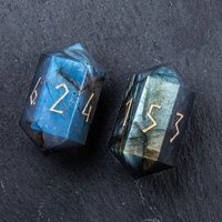 Nouvel ensemble de dés en pierre de labradorite naturelle arc-en-ciel D&D 2026 – Accessoires de jeu de société, jouet pour adulte, pièce de collection, cadeau