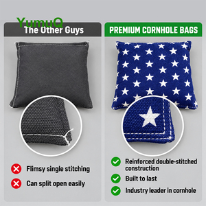 YumuQ American Stars – Lot de 8 sacs de beanbag toutes saisons de taille officielle pour jeux de <span class=keywords><strong>Cornhole</strong></span> compétitifs - Product Image 2