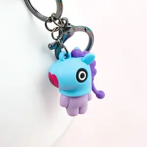 Wholesale BT21 MANG Character Cute Mini Figure Keychain Key Ring Charm , Purple