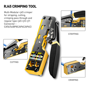 8 1 Muti-Modular RJ45 Crimper <span class=keywords><strong>Kit</strong></span> Steel StrippingCuttingCrimping Pass para RJ12 RJ11 Connector Network Rj45 Crimping <span class=keywords><strong>Tool</strong></span> <span class=keywords><strong>Kit</strong></span> - Product Image 2