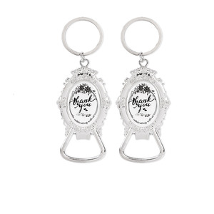 New Arrival Wedding Favors for Guests Oval <strong>Shaped</strong> of <strong>Key</strong> <strong>Chain</strong> Thank You with Tags and Organza Bags Wedding Souvenirs &amp; Gift - Product Image 2