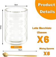 Tasses à café en verre borosilicate à double paroi résistantes à la chaleur 400 ml Design moderne pour adultes pour la maison, les restaurants, les hôtels et les fêtes