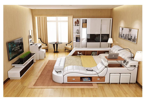 <span class=keywords><strong>Cama</strong></span> <span class=keywords><strong>Inteligente</strong></span> de Estilo Moderno con Masaje, Altavoz USB y Estructura de Madera Tamaño King - Product Image 6
