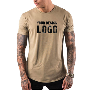 Camiseta Deportiva para Hombre, Personalizada, de Corte Ajustado, con Dobladillo Festoneado, 95% Algodón, 5% Elastano, Ecológica, de Secado Rápido, 180g, OEM ODM - Product Image 1