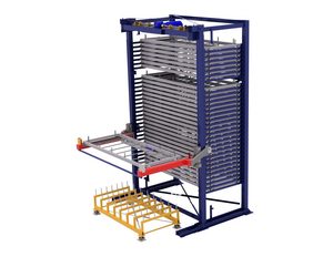 Torre de Almacenamiento de <span class=keywords><strong>Chapa</strong></span> Metálica de Una Columna con Elevador que Entrega Estantes Directamente al Operador - Product Image 3