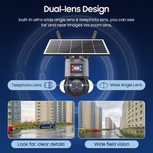 Caméra de sécurité solaire 4G LTE à double objectif 360° °   Affichage 4K UHD : Protection fiable hors réseau pour les fermes et les chantiers de construction - Product Image 4