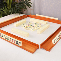 Règle de Mahjong en bois de style américain, ensemble de 4 pièces, support de 18 pouces, tige de poussée deux-en-un, tri de cartes, durable, écologique, portable