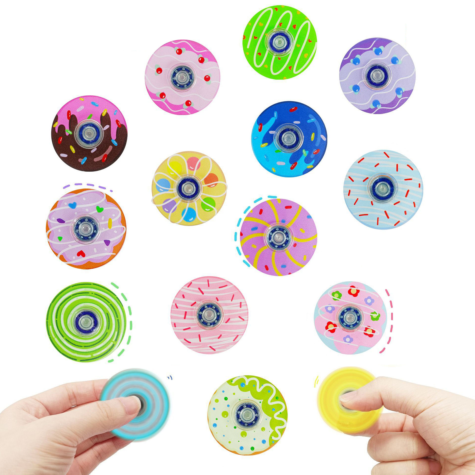 Wholesale Donut Design Anxiety Stress Relief Fingertip Gyros Sensory Fidget Toys Spinners for Kids Gifts