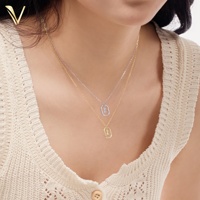 Collier pendentif femme en argent sterling S925 plaqué or 18 carats avec zircon et 26 lettres, chaîne de clavicule haut de gamme, vente en gros Espagne