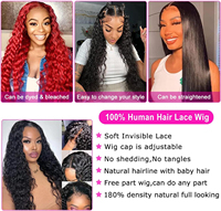 Perruques Lace Front Brésiliennes Vierges Non Transformées pour Femmes Noires, Cheveux Humains Ondulés avec Cuticules Alignées, Perruque Frontale HD Lace