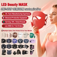 Masque de luminothérapie LED PAKISS pour le visage et le cou, masque de luminothérapie infrarouge rouge pour le visage et le cou