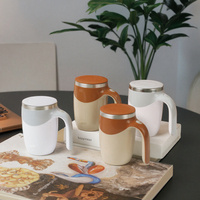 Tasse à café intelligente en acier inoxydable de 400 ml avec couvercle magnétique automatique, design minimaliste, agitateur électrique autonettoyant, écologique