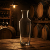 Carafe à vin en verre en forme d'horloge de sable avec épaule angulaire, carafe en cristal sans plomb, corps conique, pichet à taille fine pour bar à domicile