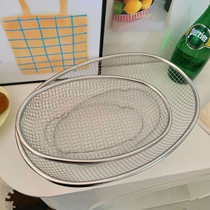 Stainless Steel Rectangle Vegetable Washing Draining Basket Fruit Basket Wire Frame Sieve <b>Kitchen</b> Bathroom Multifunction Durable - Product Image 4
