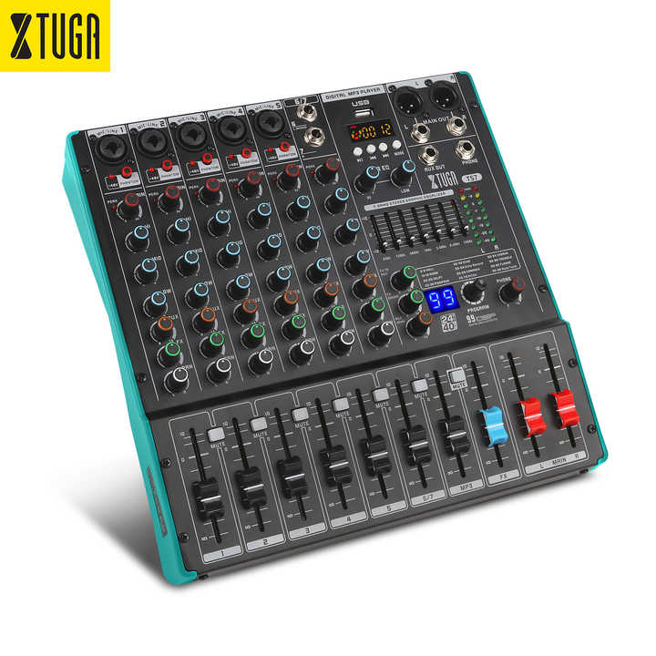 XTUGA TS7 Audio Mixer - 7 Channels with Customizable DSP