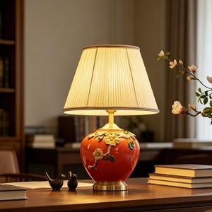 Lámpara de Mesa de Cerámica de Estilo Chino, E27 LED, Luz Cálida, Decorativa para Dormitorio, Estudio, Sala de Estar - Product Image 3