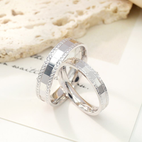 Parures de bagues de mariage très populaires en argent sterling 925, plaqué rhodium, simples et personnalisables pour hommes et femmes