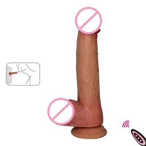 Beste Zachte En Comfortabele Stretch Zachte Siliconen Rubber Penis Afstandsbediening Realistische Vibrator Voor Vrouwen Seksspeeltje