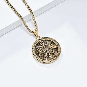 Cross-Border Retro Egyptian <strong>Ankh</strong> Cross Anubis God Stainless Steel <strong>Necklace</strong> Men's Personality Cultural Symbol Pendant - Product Image 3