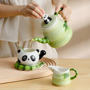 Juego de Tazas de Café de Cerámica con Diseño de Panda Esmaltado, 15 Piezas, con Tapa 3D de Panda y Cuchara, para Amantes de los Pandas - Product Image 4