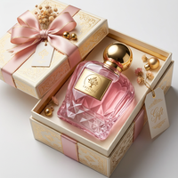 Bouteille en verre pour parfum femme, conteneur cosmétique, emballage pulvérisateur à sertir, design personnalisé, étiquette personnalisée OEM/ODM, rose, rectangulaire, 30/50 ml