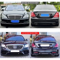 2006-2013 Araba modifikasyon yükseltmesi W222 S63 ön tampon motor kaputu çamurluk arka tampon bagaj kapağı gövde kiti Benz W221 için