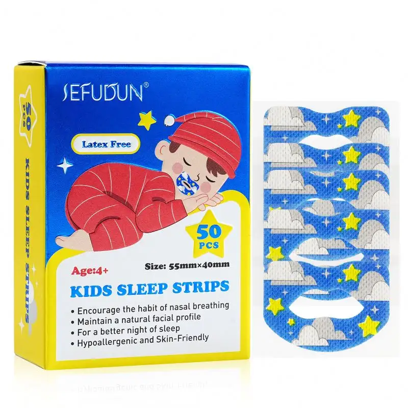 Hypoallergeen Huidvriendelijk Onderhouden Natuurlijk Gezichtsprofiel Kinderen Slaapstrips Nasale Ademhaling Slaapmond Tape